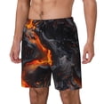 thumbnail image 1 of Cauagu Molten Lava Abstract Flow Print Mens Swim Trunks Quick Dry Board Shorts Swim Shorts with Compression Liner Bathing Suits-Large, 1 of 6
