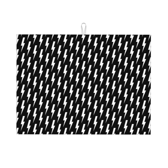 Cauagu Monochrome lightning Dish Drying Mat,24*18 inch Absorbent Dish Drainer Kitchen Counter,Dish Drying Pad for Countertops,Sinks,Draining Racks