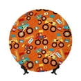 thumbnail image 1 of Cauagu Monster Truck,Truck Cartoon Print Bone China Decorative Plate, Wall Mount Plate Holiday Decor Decorative Ceramic Plates with Stand Elegant Household Plates Decorative-8in, 1 of 6