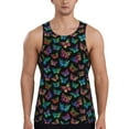 thumbnail image 1 of Cauagu Multicolored Butterflies Print Men's Sleeveless Muscle Shirts,Tank Tops Quick Dry Workout Tank Top Gym Muscle Tee Fitness Bodybuilding T Shirt for Men-Small, 1 of 7