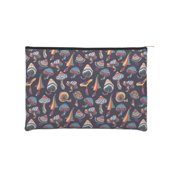 Cauagu Mushroom Doodle for Tyvek Makeup Bag,Reusable Travel Cosmetic Bag Women Organizer Toiletry Bag Birthday,Gifts for Women Girlfriend Mom Teacher 6.5’’*8.9’’