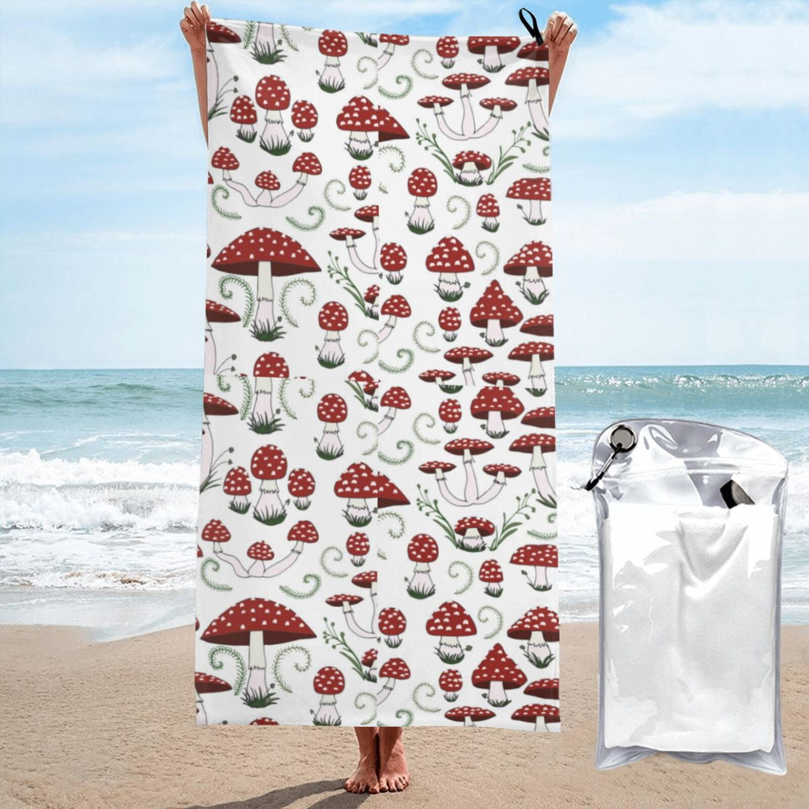 Cauagu Mushrooms 1 Print Extra Large Bath Towels 1 Pack, Quick Drying