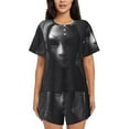 thumbnail image 1 of Cauagu Mystical Masked Figure Monochrome for Women's Round Neck Pajama Set,Short-Sleeved Pajamas Soft Sleepwear Set Summer Pajamas Set Lounge Sets 2-Piece Pj-Medium, 1 of 1