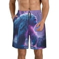 thumbnail image 1 of Cauagu Mystical White gorilla Jungle Print Men's Swim Trunks,Hawaiian Bathing Suit Swimsuits Beach Shorts with Pockets for Men Quick Dry Swimming Board Shorts-Medium, 1 of 6