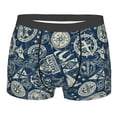 thumbnail image 1 of Cauagu Nautical Style Print Boxer Briefs for Men,Comfortable Breathable Men's Underwear Moisture Wicking Underpants -Small, 1 of 8