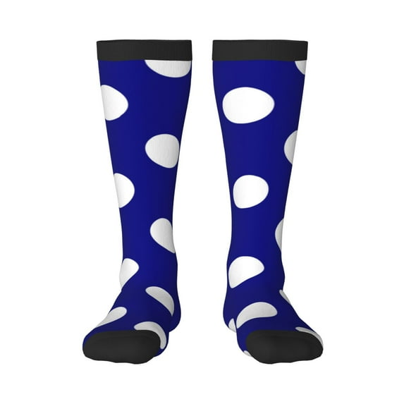 Cauagu Navy And White Polka Dot Print Women's Men's Ankle Socks 1-pack ...