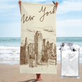 Cauagu New York Print Extra Large Bath Towels 1 Pack, Quick Drying