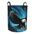 Cauagu Night Sky Forest Bald Eagle for Laundry Basket,Collapsible