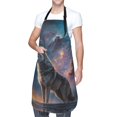 thumbnail image 1 of Cauagu Night Sky Wolf Aprons with Pockets,Waterproof Apron for Women,Kitchen Cooking Apron Adjustable Bib Aprons Chef Apron for Cooking,Drawing,Crafting, 1 of 8