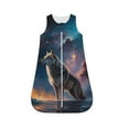 Cauagu Night Sky Wolf for Infant Wearable Blanket,Unisex, Girl, Boy