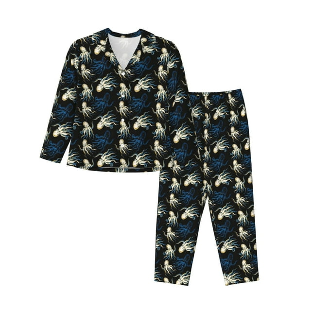 Womens Short Sleeve Pajama Set Button Down Cotton Sleepwear Set Lapel