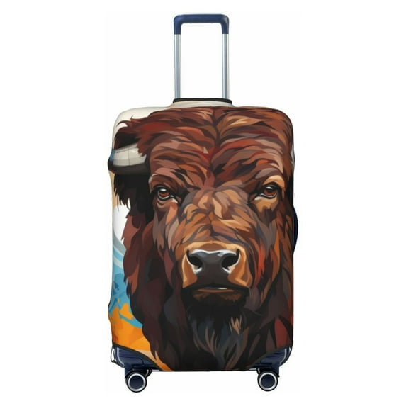 Cauagu Oil Painting Style Iceberg Yak Print Travel Luggage Cover,Travel Dust-proof Suitcase Cover Softside Suitcase Protector for 18-32inch,Not Included Suitcase