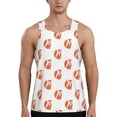 thumbnail image 1 of Cauagu Orange Fox Print Men's Sleeveless Muscle Shirts,Tank Tops Quick Dry Workout Tank Top Gym Muscle Tee Fitness Bodybuilding T Shirt for Men-Small, 1 of 7