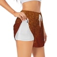 thumbnail image 1 of Cauagu Orange Glitter Print Women's 2 in 1 Running Shorts Athletic Workout Gym Yoga Shorts Running Shorts for Women-Large, 1 of 7
