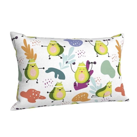 Cauagu Orange Green Avocado Print Pillow Covers with Envelope Closure,1PC Pillow Cases Decorative Pillow Case for Bed & Couch, Pillows Not Included-16"x24"