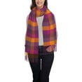 thumbnail image 1 of Cauagu Orange and Purple Plaid Print Women Wrap Shawl tassels Scarves Retro Scarf 77.6"X28.3", 1 of 1