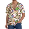 thumbnail image 1 of Cauagu Owl Back To School Men's Short Sleeve Button Down Hawaiian Shirt for Men Bowling Shirts Casual Summer Beach Shirt,Small, 1 of 6