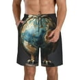thumbnail image 1 of Cauagu Owl Globe Sculpture Print Men's Swim Trunks,Hawaiian Bathing Suit Swimsuits Beach Shorts with Pockets for Men Quick Dry Swimming Board Shorts-XX-Large, 1 of 6