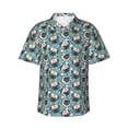 thumbnail image 1 of Cauagu PUG HEAD And Flower Print Hawaiian Shirt for Men,Casual Short Sleeve Button Down Shirts Summer Beach Men's Regular-Fit Short-Sleeve Print Shirt -XX-Large, 1 of 6