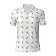 Cauagu Party Shark Cute Print Men's Polo Shirts, ShortSleeve Polo