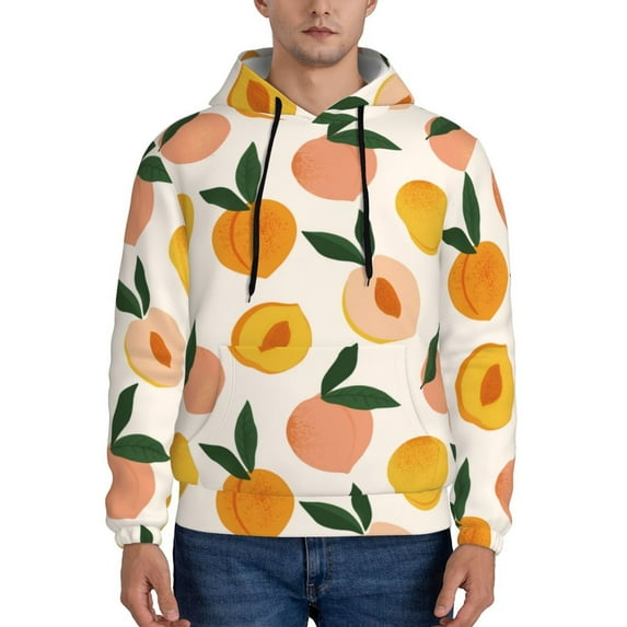 Cauagu Peach1 for Men's Pullover Hooded Sweatshirt Athletic Casual Hoodie Aautumn Hoodie Sweatshirt for Men Pullover Casual Hooded Sweatshirt-4X-Large