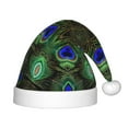 thumbnail image 1 of Cauagu Peacock Feathers Pattern Christmas Hat for Kids,Xmas Holiday Hat Santa Hat for Boys & Girls Festive Headwear Accessories for Christmas/New Year/Holiday, 1 of 6