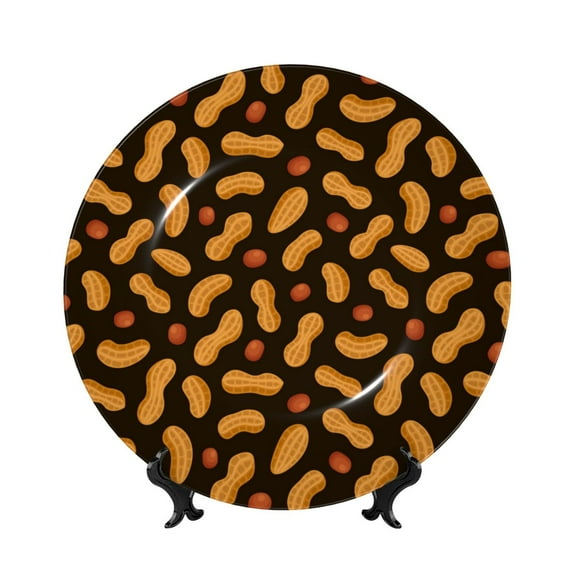 Cauagu Peanuts5 Print Bone China Decorative Plate, Wall Mount Plate Holiday Decor Decorative Ceramic Plates with Stand Elegant Household Plates Decorative-10in