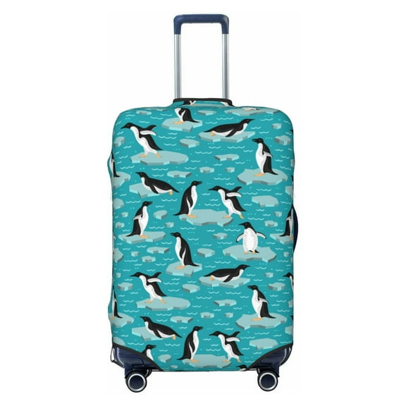 Cauagu Penguins On The Ice In The Sea Print Travel Luggage Cover,Travel Dust-proof Suitcase Cover Softside Suitcase Protector for 18-32inch,Not Included Suitcase