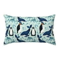 Cauagu Penguins Whales Print Pillowcase with Envelope Closure,Soft