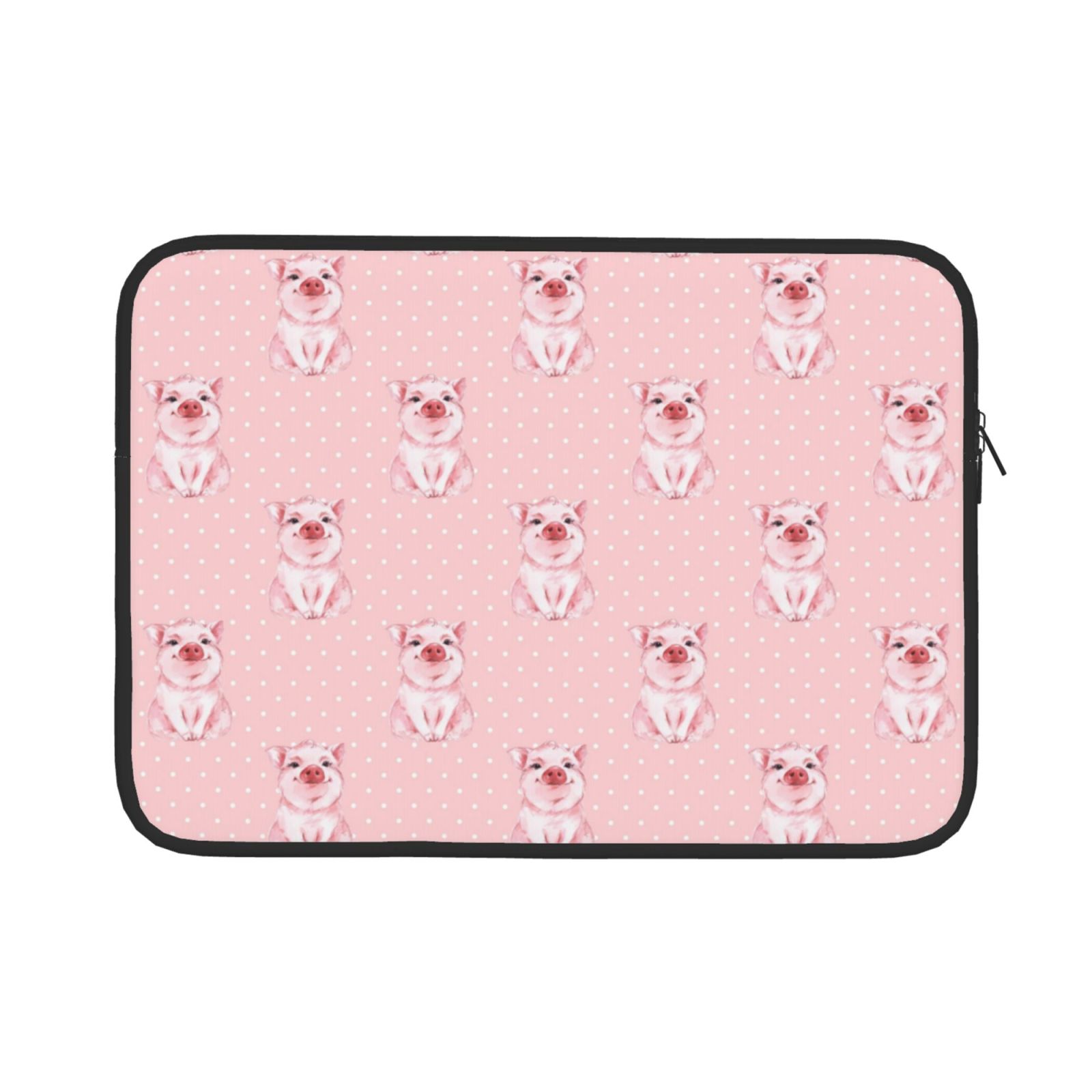 Cauagu Pig Polka Dot Print Laptop Sleeve Case, Laptop Cover Portable
