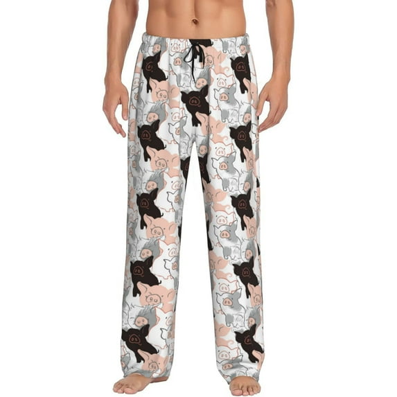 Cauagu Pigs Mens Pajama Pants Sleep & Lounge Pants,PJ Bottoms with Pockets-Medium