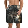 thumbnail image 1 of Cauagu Pilot Cat In Vintage Plane Print Men's Swim Trunks,Hawaiian Bathing Suit Swimsuits Beach Shorts with Pockets for Men Quick Dry Swimming Board Shorts-XX-Large, 1 of 6