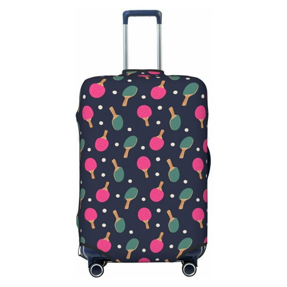 Cauagu Ping Pong Rackets And Balls Print Travel Luggage Cover,Travel Dust-proof Suitcase Cover Softside Suitcase Protector for 18-32inch,Not Included Suitcase