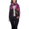 thumbnail image 1 of Cauagu Pink Blossoms Butterfly Print Women Wrap Shawl tassels Scarves Retro Scarf 77.6"X28.3", 1 of 8