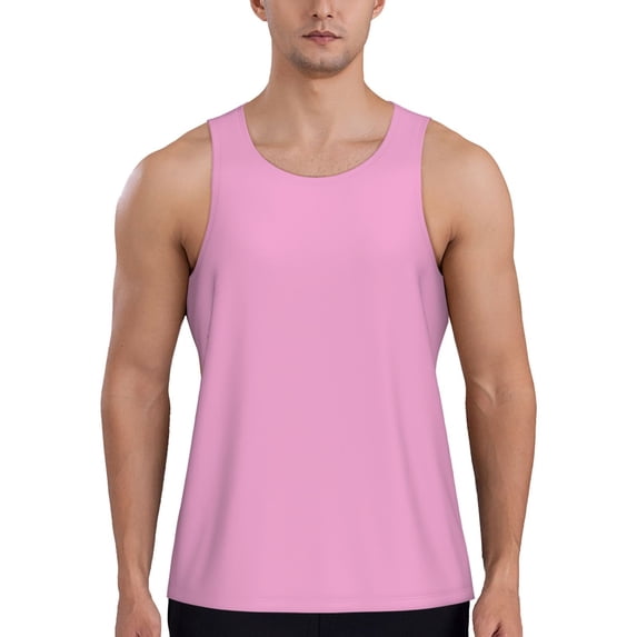 Cauagu Pink Print Men's Sleeveless Muscle Shirts,Tank Tops Quick Dry Workout Tank Top Gym Muscle Tee Fitness Bodybuilding T Shirt for Men-X-Large