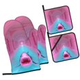 thumbnail image 1 of Cauagu Pink Shark Pool Fantasy Print Oven Mitts and Pot Holders 4 pcs Set,Extra Thicken Long Kitchen Oven Glove Potholders BBQ Gloves-Oven Mitts and Pot Holders(11 Inch), 1 of 6