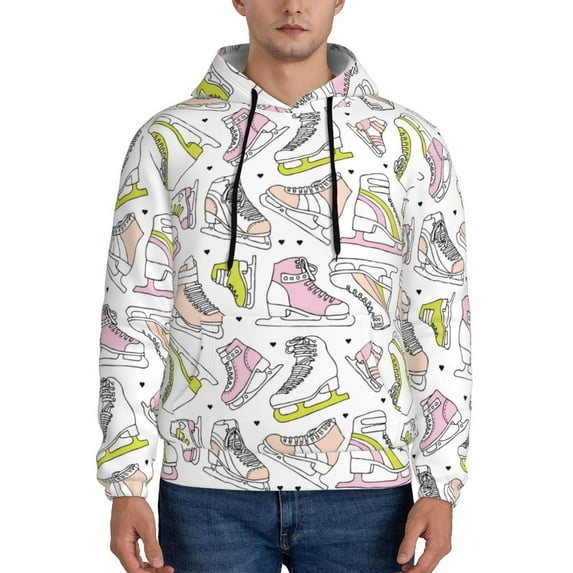 Cauagu Pink skates for Men's Pullover Hooded Sweatshirt Athletic Casual Hoodie Aautumn Hoodie Sweatshirt for Men Pullover Casual Hooded Sweatshirt-Medium