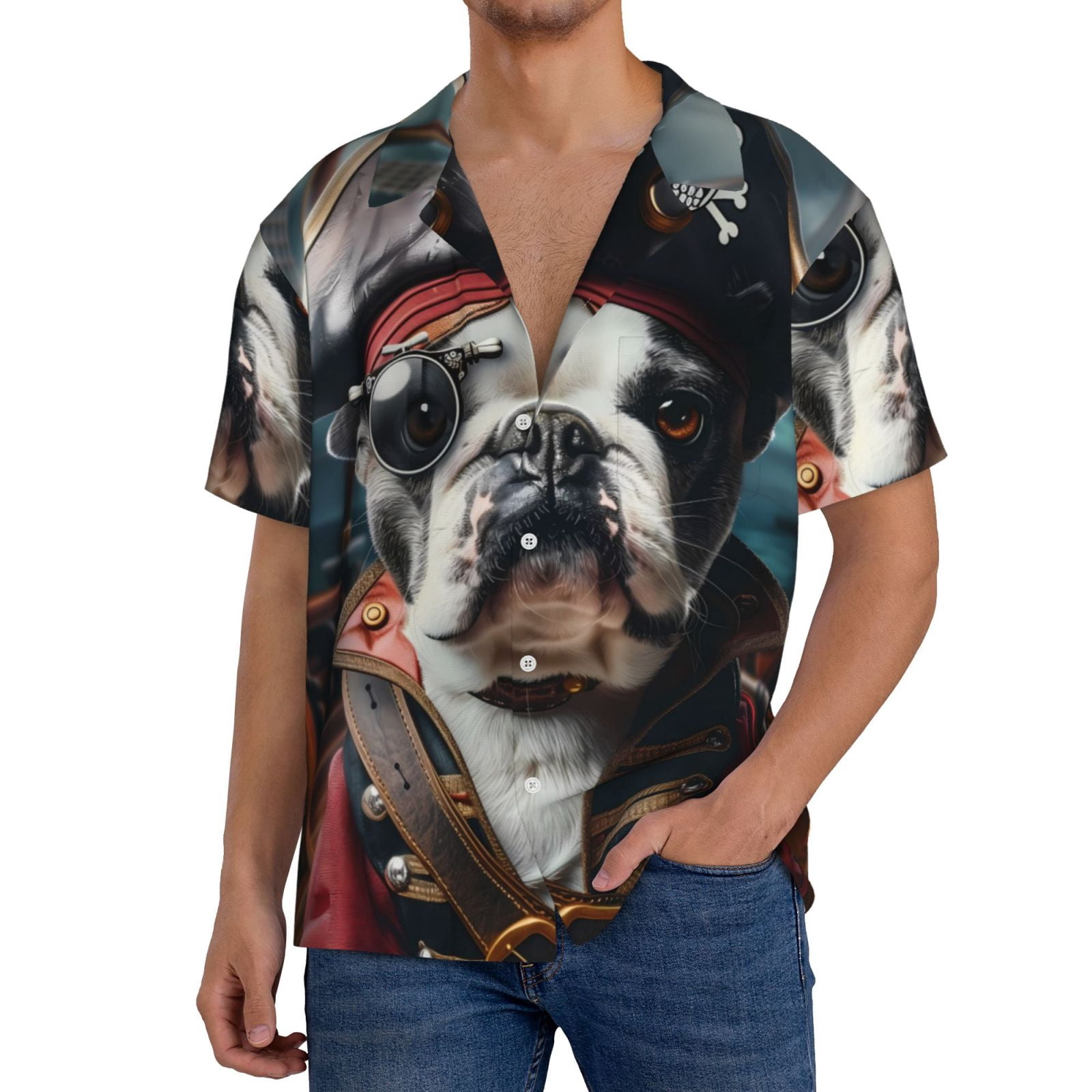 Men's Vintage Bowling Shirt Short Sleeve Button Down Hawaiian Summer Beach Printed Casual Shirts – buy the best products in the online store
