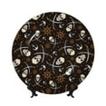 thumbnail image 1 of Cauagu Pirate Skulls Print Bone China Decorative Plate, Wall Mount Plate Holiday Decor Decorative Ceramic Plates with Stand Elegant Household Plates Decorative-10in, 1 of 6