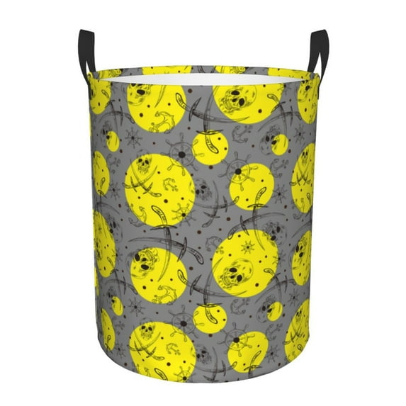 Cauagu Pirate skulls for Laundry Basket,Collapsible Organizer Basket for Storage Bin Toy Bins Gift Baskets Bedroom Clothes Children Nursery Hamper-Small