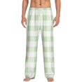 thumbnail image 1 of Cauagu Pistachio Green Checkboard Mens Pajama Pants Sleep & Lounge Pants,PJ Bottoms with Pockets-Medium, 1 of 7