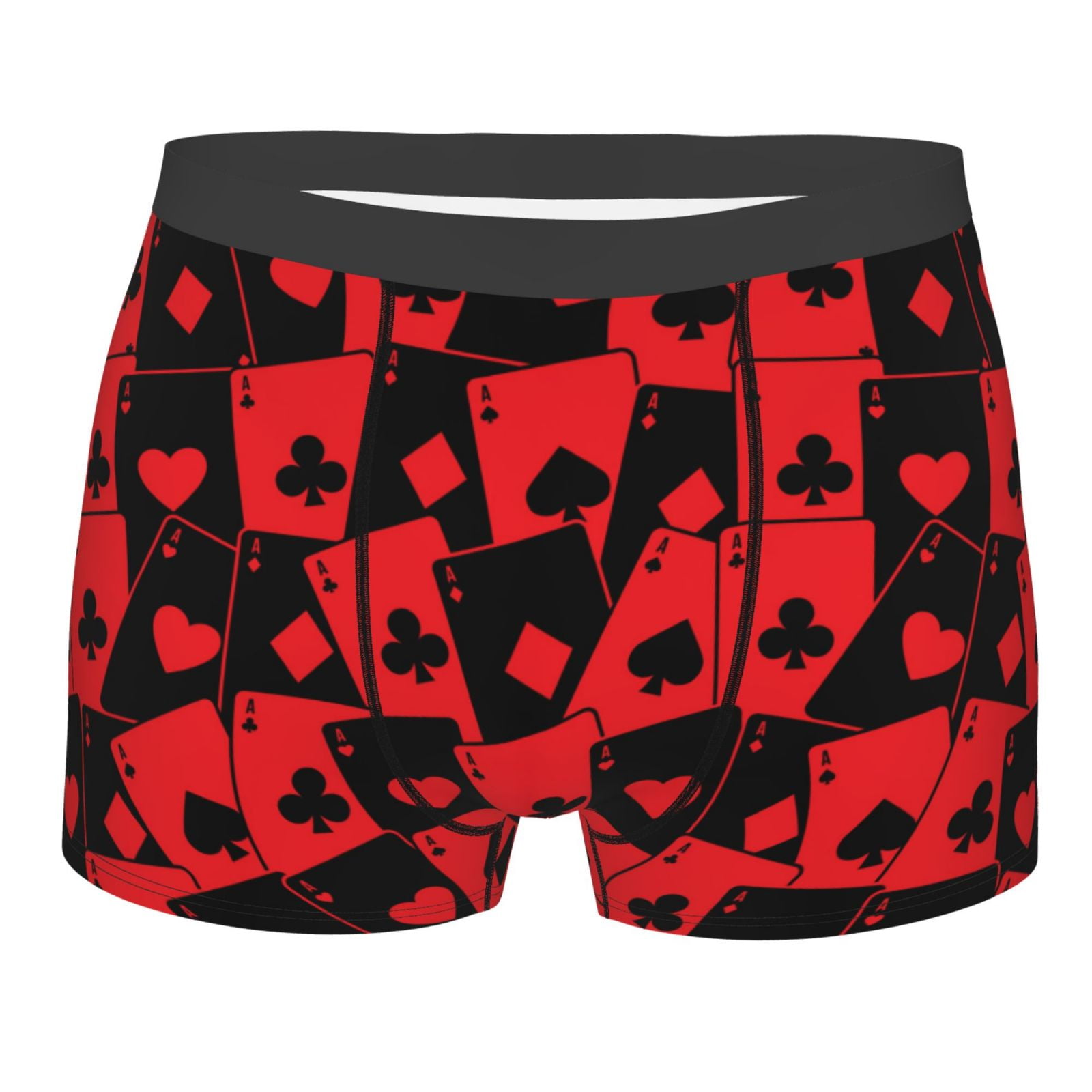 Cauagu Playing Cards Print Boxer Briefs for Breathable