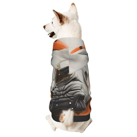 Cauagu Polka Dot Rhino Welcome Pattern Winter Pet Hoodie Sweatshirts- Dog Hoodie Sweater with Leash Hole - Cute Dog Hoodie - Pet Clothes Puppy Cat Custume -Small