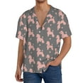 thumbnail image 1 of Cauagu Poodle Dog Men's Short Sleeve Button Down Hawaiian Shirt for Men Bowling Shirts Casual Summer Beach Shirt,Medium, 1 of 6
