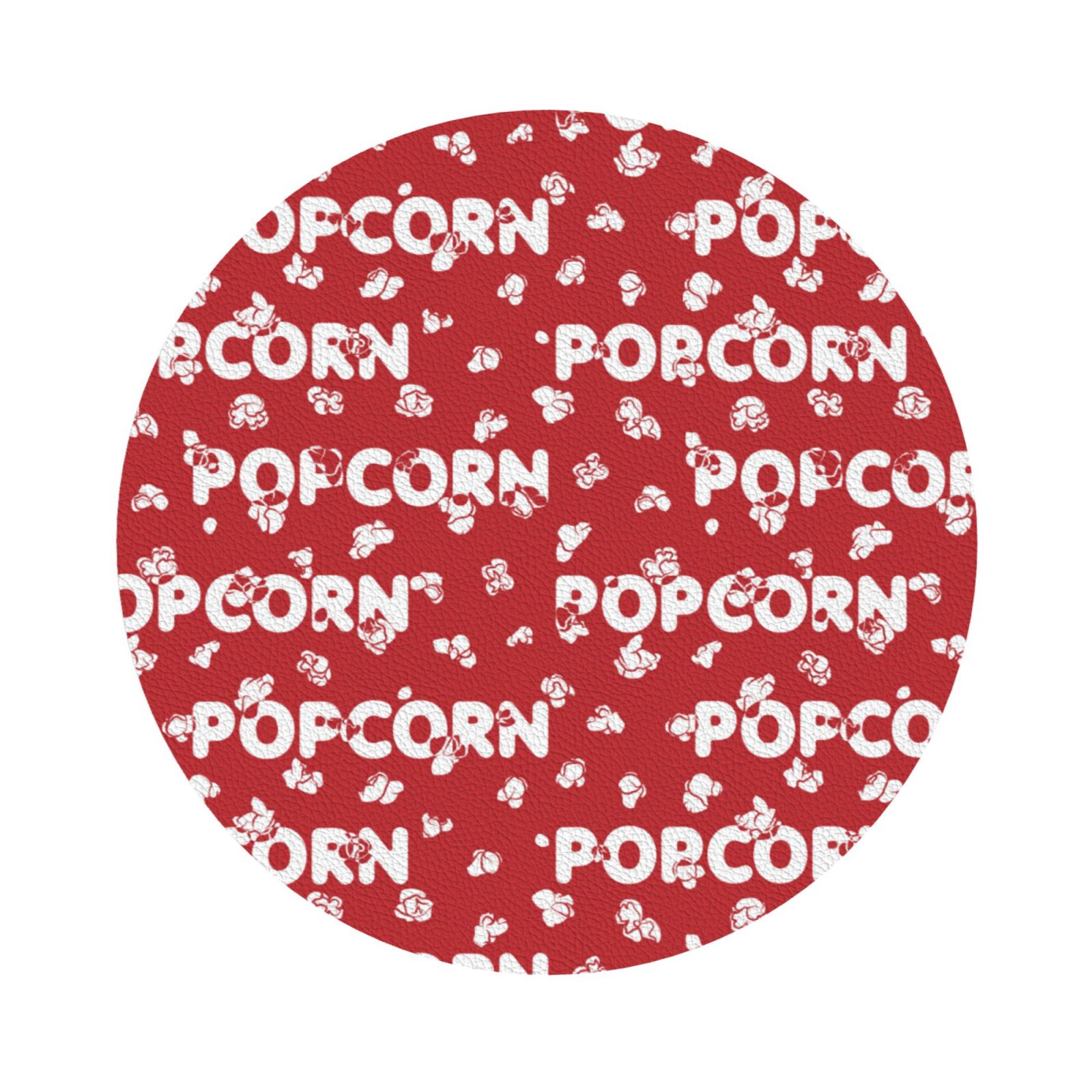 Cauagu Popcorn2 for Round Coaster,Drink Coasters Set of 4 Leather Bar