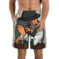 thumbnail image 1 of Cauagu Pug Dog Print Men's Swim Trunks,Hawaiian Bathing Suit Swimsuits Beach Shorts with Pockets for Men Quick Dry Swimming Board Shorts-Medium, 1 of 6