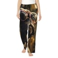 thumbnail image 1 of Cauagu Pug Wearing Sunglasses Flowers Pajama Pants for Women Loose Fit Wide Leg Trouser Pants Casual Elastic Waist Drawstring Lounge Pants, 1 of 6