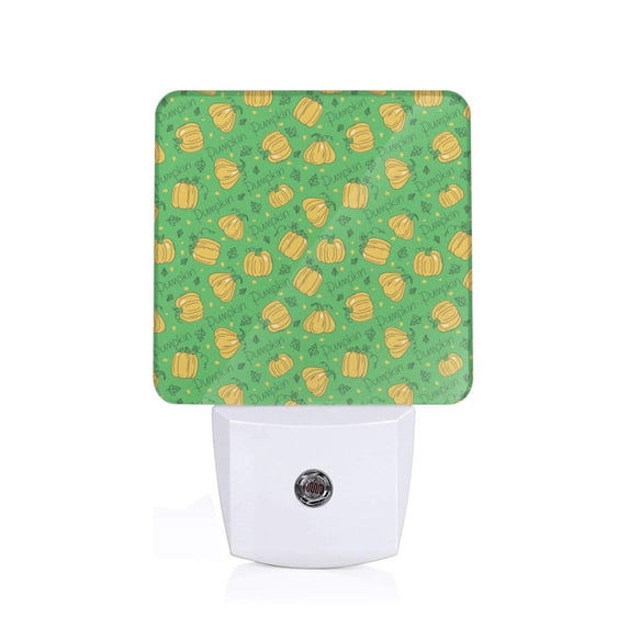 Cauagu Pumpkin Leaves Print LED Nightlight,0.5W Night Lights Plug into Wall 1 Pack with Dusk-to-Dawn Light Sensor Soft Glow Lamp for Bathroom Adult Hallway-US