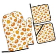 thumbnail image 1 of Cauagu Pumpkin Maple Leaves Print Oven Mitts and Pot Holders 4 pcs Set,Extra Thicken Long Kitchen Oven Glove Potholders BBQ Gloves-Oven Mitts and Pot Holders(11 Inch), 1 of 6