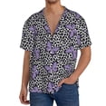 thumbnail image 1 of Cauagu Purple Butterflies Men's Short Sleeve Button Down Hawaiian Shirt for Men Bowling Shirts Casual Summer Beach Shirt,4X-Large, 1 of 1